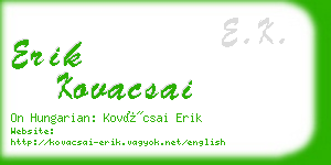 erik kovacsai business card